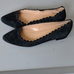 TALBOT'S Scalloped Edge Suede Leather Low Heel